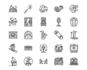 Entertainment Line Vector Icons