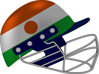 Niger Cricket Helmet with Flag Vector Illustration Design