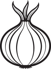 Onion Shape Silhouette in Black | Vector Illustration Artwork