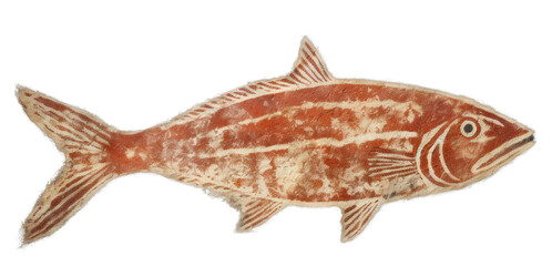 Naklejka premium PNG Paleolithic cave art painting style of Fish fish ancient animal.