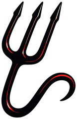 Sharp pitchfork icon vector – devilish, halloween, spooky, horned, fiery symbol for seasonal design