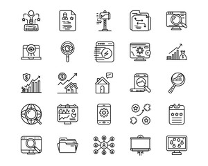 Online Marketing Line Vector Icons