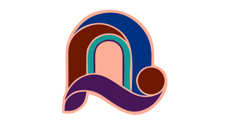 abstract arch vector art with a modern, boho aesthetic. Features a blend of soft pastels and deep, earthy tones. Ideal for logos, icons, and branding.