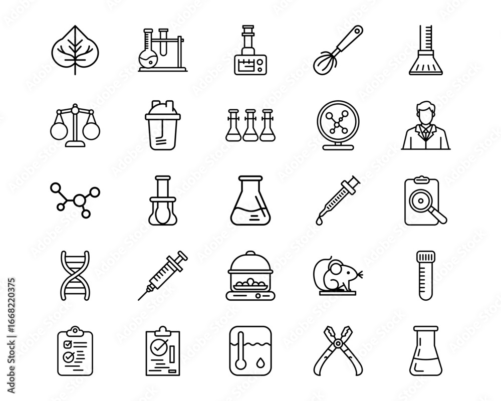 Wall mural lab line vector icons