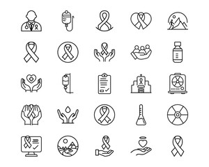 Chemotherapy Line Vector Icons