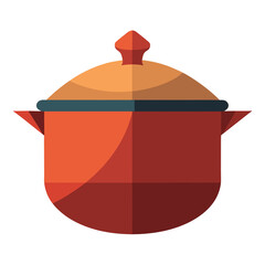 Pot with lid vector illustration cooking kitchenware cookware utensil