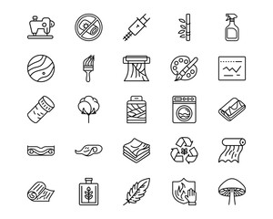 Fabric Features Line Vector Icons