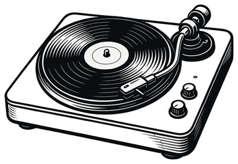 Retro vinyl player vector design for music enthusiasts and vintage lovers