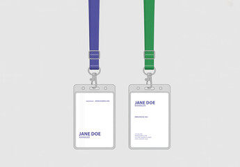 Realistic ID Card Mockup Design Template