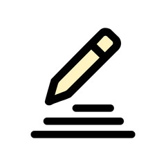 Pencil Icon Minimal Flat Vector Symbol for Writing and Creativity