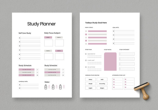Study Planner Template Layout
