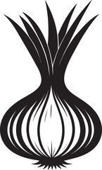 Onion Shape Silhouette in Black | Vector Illustration Artwork