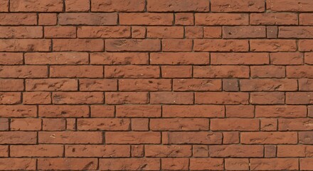 Fototapeta premium A closeup of a red brick wall Bricks are rectangular arranged in rows with visible mortar