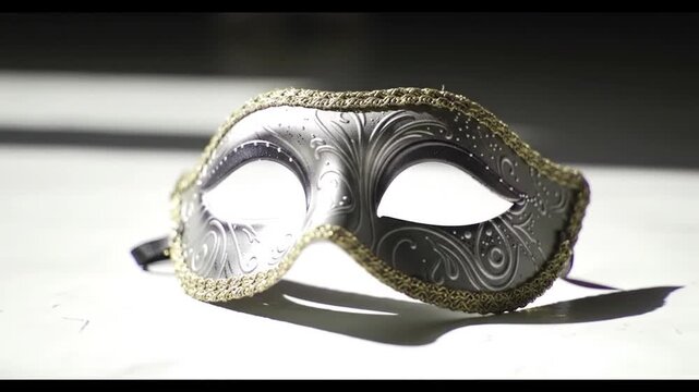 Ornate masquerade mask on white background