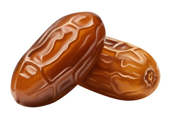 Obraz premium 茶色のデーツのクローズアップ 透明背景の熟した甘い果物