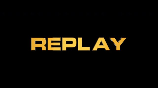 REPLAYの文字が手前から飛び込んでくる,CG,3D,金色,リプレイ,スポーツ,中継,生放送,アルファチャンネル,
REPLAY text flies in from the foreground, CG, 3D, gold, replay, sports, broadcast, live broadcast, alpha channel