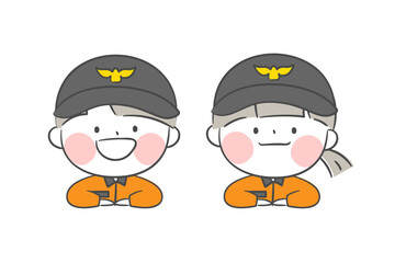 A drawing of firefighter children character