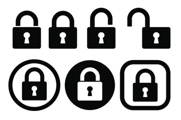 Lock and Unlock Icon Set – Security, Privacy, and Access Symbols