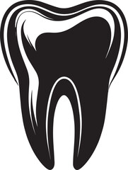 Tooth Silhouette in Black | Dental Care Vector Illustration