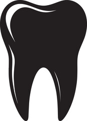 Tooth Silhouette in Black | Dental Care Vector Illustration