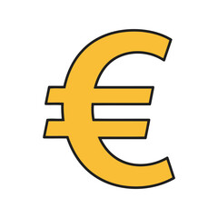 Golden euro currency symbol vector illustration european money sign finance icon economic symbol isolated eps graphic
