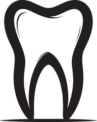 Tooth Silhouette in Black | Dental Care Vector Illustration