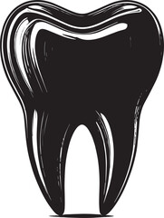 Tooth Silhouette in Black | Dental Care Vector Illustration