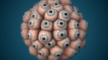 Rotating Sphere of Abstract Human Eyes