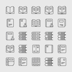 black and white icons set