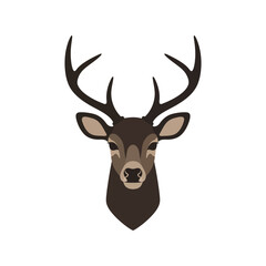 Majestic stag head vector illustration wildlife antlers forest animal portrait nature art
