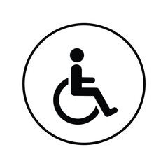 Accessible parking symbol vector wheelchair icon disabled access sign handicap symbol universal design graphic