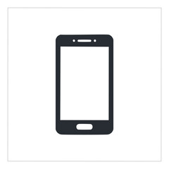 realistic mobile phone with blank screen