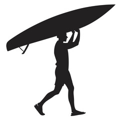 Person portaging canoe silhouette