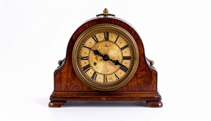 wooden alarm clock on white 
