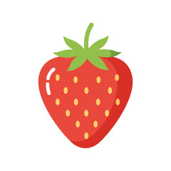 Fresh red strawberry vector illustration sweet berry fruit healthy food icon isolated graphic