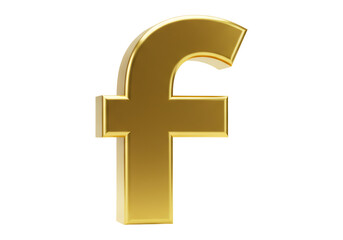 Obraz premium Gold Letter F On Transparent Background 3D Rendered Shiny Metallic Symbol Isolated