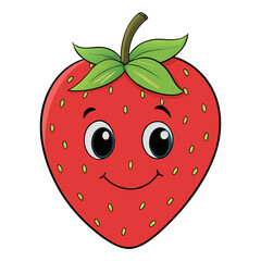 Obraz premium Strawberry Black white background.