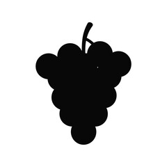 Black grape bunch silhouette fresh fruit icon healthy food symbol isolated vector graphic