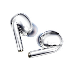 Shiny Wireless Earbuds Experience High-Fidelity Audio with Stylish, Modern Design for Music Lovers