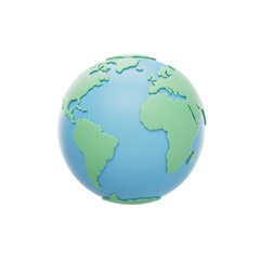 Fototapeta premium Simple Rendered Globe Illustration With Blue And Green Colors On Black Background
