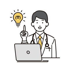 ひらめきの医師イラスト