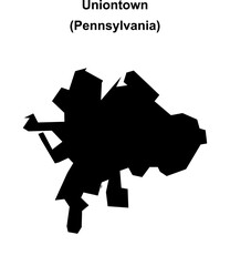 Uniontown (Pennsylvania) blank outline map