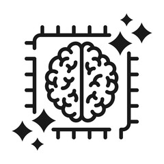 Artificial intelligence brain chip ai processor technology smart innovation icon for digital app