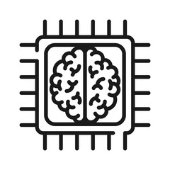 Artificial intelligence brain chip ai processor technology smart innovation vector icon for digital app