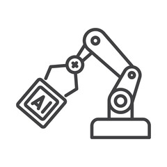Artificial intelligence ai robotic arm industry automation technology innovation icon for manufacturing