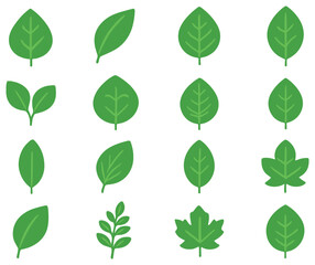 Unique leaf icons vector | collection of simple leaf designs for nature and botanical themes