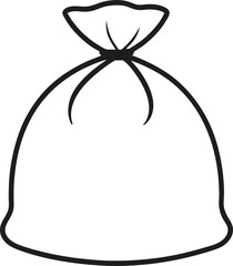 Garbage Bag outline vector illustration on white background.
