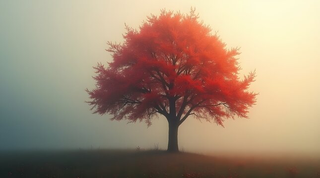 autumn tree with red leaves