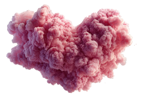 Pink abstract explosion cloud isolated on transparent background