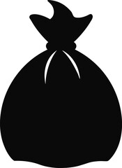 Garbage Bag Silhouette vector illustration on white background.